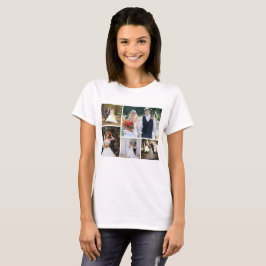 Camiseta Crie Sua Própria Colagem De Casamento Fotográfico 