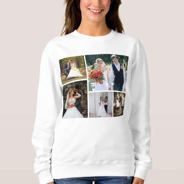 Camiseta Crie Sua Própria Colagem De Casamento Fotográfico  (Frente)