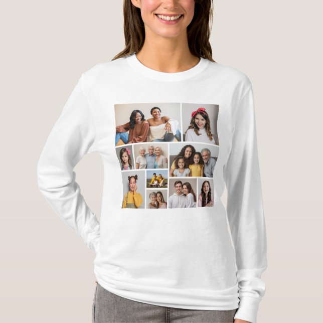 Camiseta Crie sua própria colagem de fotos (Frente)