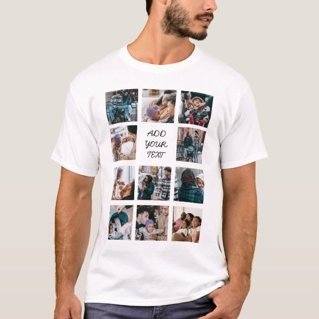 Camiseta Crie sua própria colagem de fotos (Frente)
