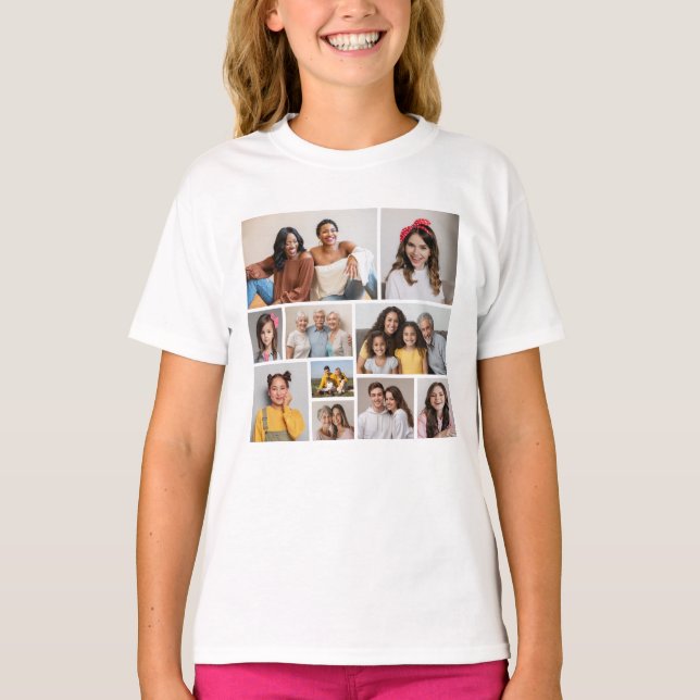 Camiseta Crie sua própria colagem de fotos (Frente)