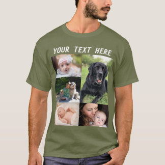 Camiseta Crie sua própria colagem de fotos da família
