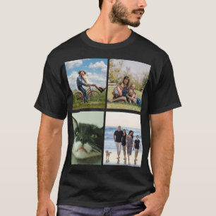 Camiseta Crie Sua Própria Colagem de Fotos de 4 Imagens