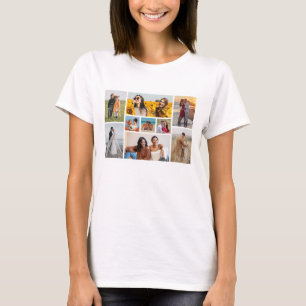 Camiseta Crie sua própria colagem de fotos de 9