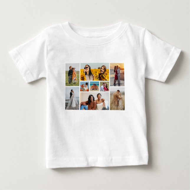 Camiseta Crie sua própria colagem de fotos de 9 (Frente)