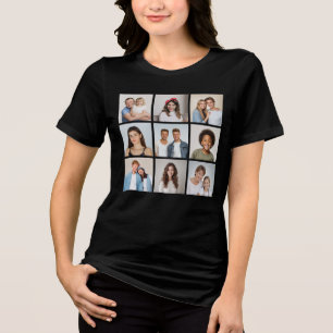 Camiseta Crie sua própria colagem de fotos de 9