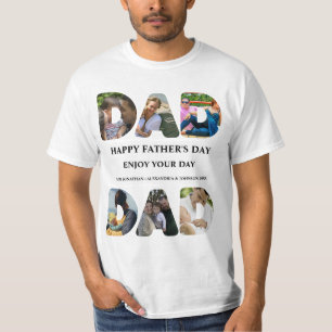 Camiseta Crie sua própria colagem de fotos do dia de os pai