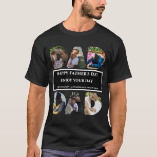 Camiseta Crie sua própria colagem de fotos do dia de os pai