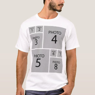Camiseta Crie sua própria COLAGEM DE FOTOS Personalizada 8