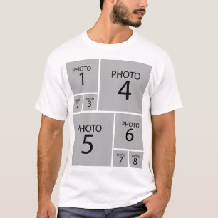 Camiseta Crie sua própria COLAGEM DE FOTOS Personalizada 8