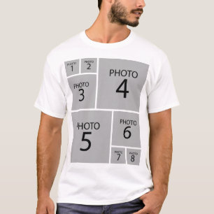 Camiseta Crie sua própria COLAGEM DE FOTOS Personalizada 8