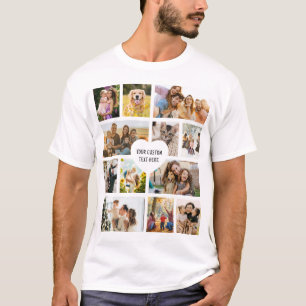 Camiseta Crie Sua Própria Colagem de Fotos Personalizada de