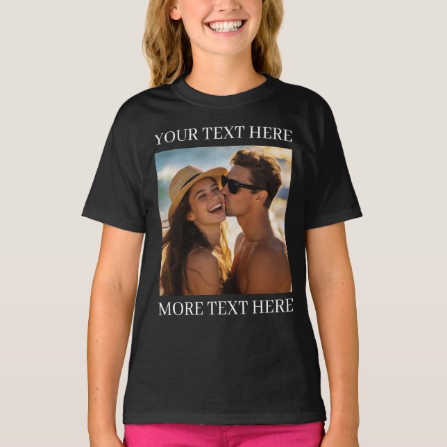 Camiseta Crie Sua Própria Foto e Texto (Frente)