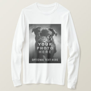 Camiseta Crie Sua Própria Foto Simples e Texto Personalizad