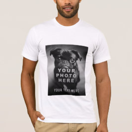 Camiseta Crie Sua Própria Foto Simples e Texto Personalizad