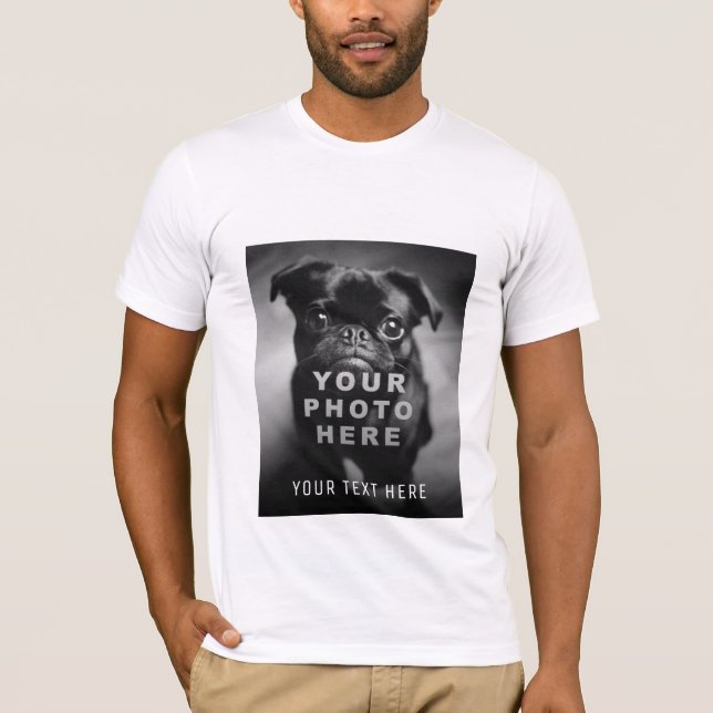 Camiseta Crie Sua Própria Foto Simples e Texto Personalizad (Frente)