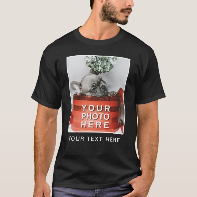 Camiseta Crie Sua Própria Fotografia E Texto Personalizado (Frente)