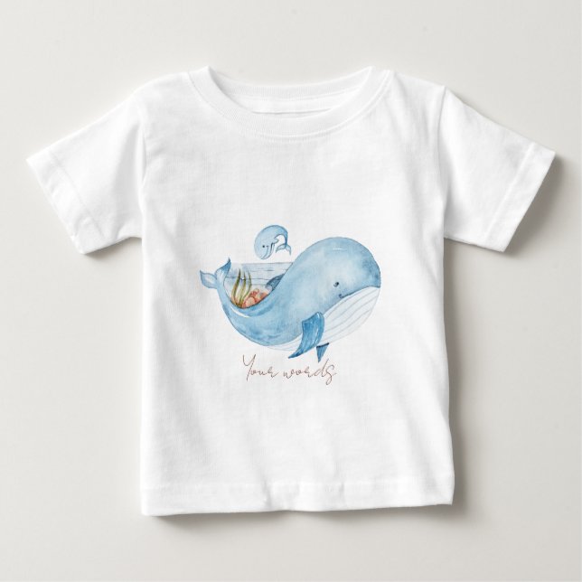 Camiseta Crie sua própria mãe e baleia bebê náutica (Frente)