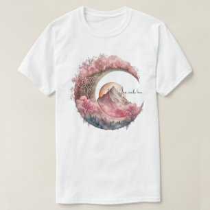Camiseta Crie sua própria paisagem de lua de flores de cere