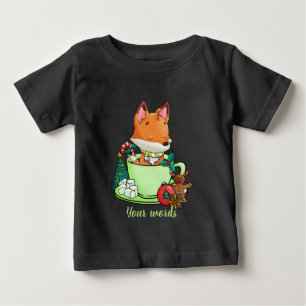 Camiseta Crie Sua Própria Raposa de Natal Cacau Quente