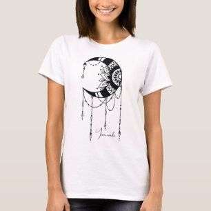 Camiseta Crie sua própria silhueta de lua de boho