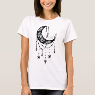 Camiseta Crie Sua Própria Silhueta Mágica Boho da Lua