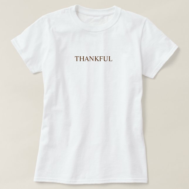 Camiseta Crie sua própria tipografia simples grata marrom (Frente do Design)