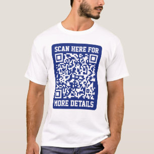 Camiseta Crie um código QR escaneável Azul Marinho (editá