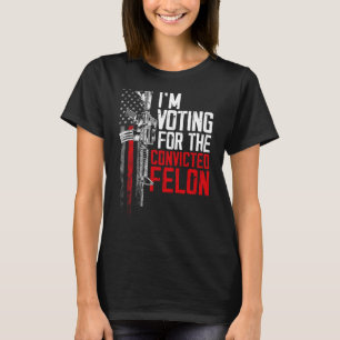 Camiseta Criminoso Condenado em 2024 - Estou votando Crimin