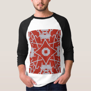 Camiseta Crimson Symmetry Abstract Digital Art Pattern