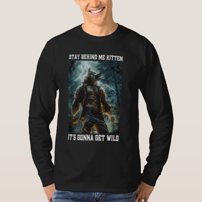 Camiseta Cringy Werewolf Kitten Wolf Meme Cringe Alpha (Frente)