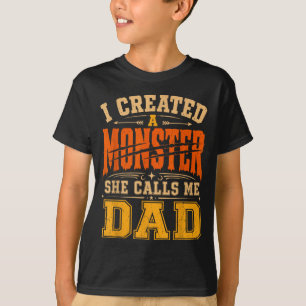 Camiseta Criou Um Monstro Pai Filha Dia Dos Pais Pais De