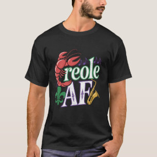 Camiseta Crioulo AF Engraçado Design de Nova Orleans Louisi