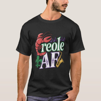 Camiseta Crioulo AF Engraçado Design de Nova Orleans Louisi