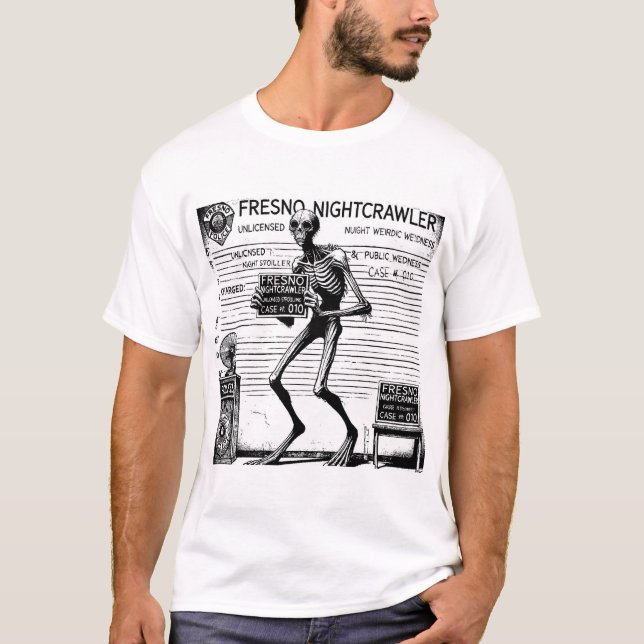 Camiseta Criptid Mugshots - O Rastreador Noturno Fresno (Frente)
