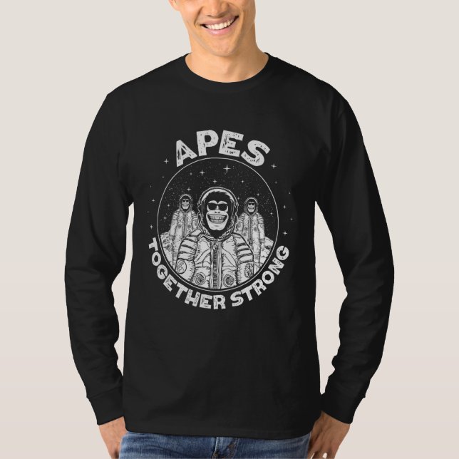 Camiseta Cripto Apes Juntos Fortes Ape À Lua (Frente)