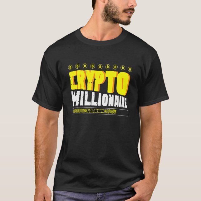 Camiseta Cripto Millionaire, pessoa rica (Frente)