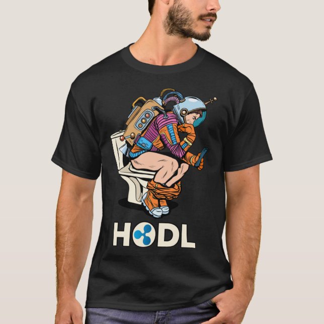 Camiseta Criptocurrency Talk Ripple XRP HODL Space Man On T (Frente)