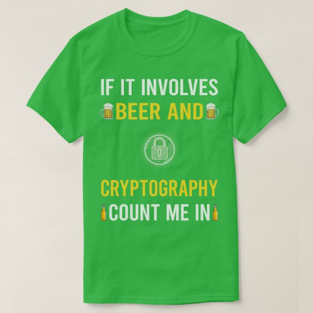 Camiseta Criptografia Criptográfica De Cerveja E Criptograf (Frente do Design)