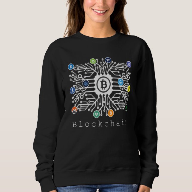 Camiseta Criptografia digital Design de cadeia de bloqueio  (Frente)