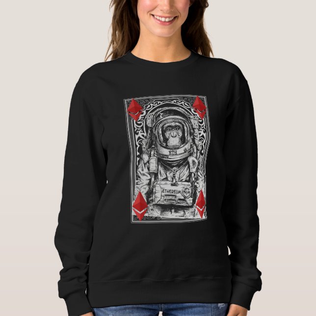 Camiseta Criptomoeda de Lua Criptomoeda de Macaco do Espaço (Frente)