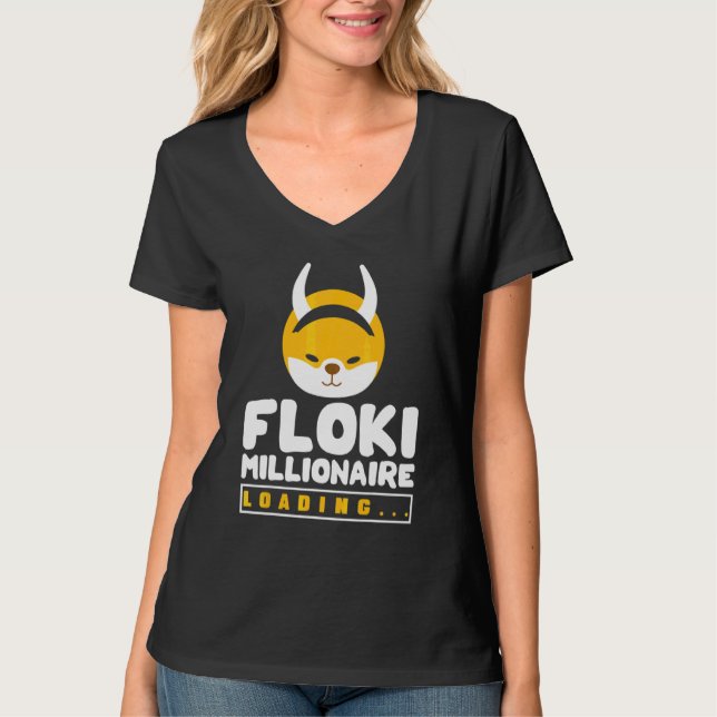 Camiseta Criptomoeda Para Mulheres Homens Floki Crypto Milh (Frente)