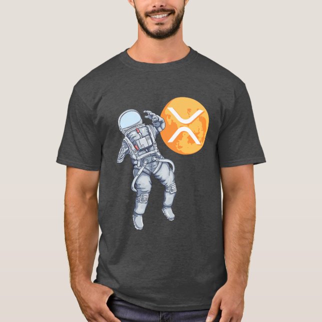 Camiseta Criptomoeda XRP Ripple - Astronauta de Criptografi (Frente)
