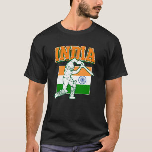 Camiseta Críquete da Índia com Presente de Bandeira da Índi