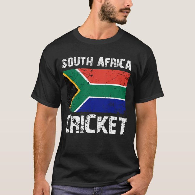 Camiseta Críquete de África do Sul, críquete africano, sul (Frente)