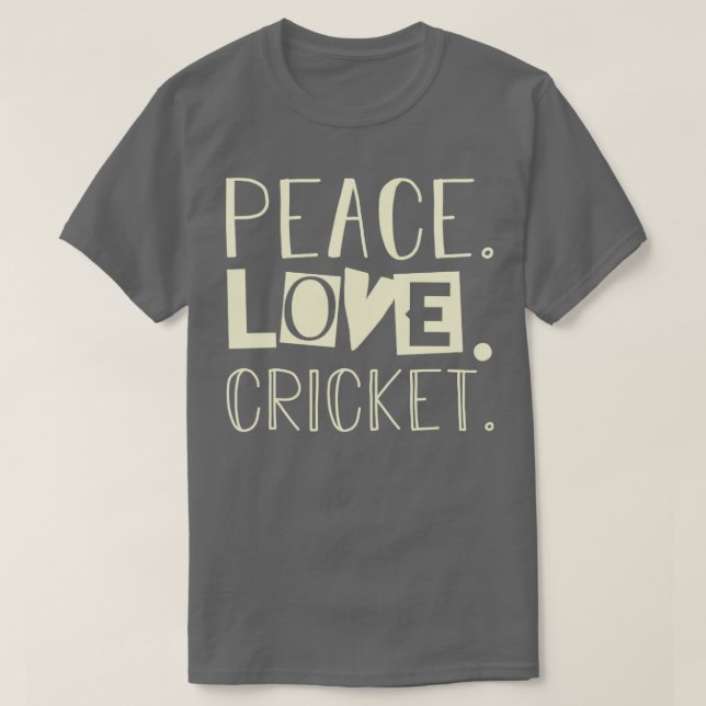 Camiseta Críquete de amor pela paz (Frente do Design)