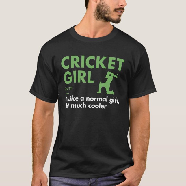 Camiseta Críquete de Definição de Garota Esportiva (Frente)