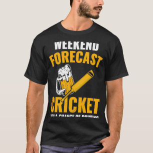 Camiseta Críquete de Previsão do Fim de Semana com Oportuni