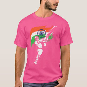 Camiseta Críquete do Batsman da Índia