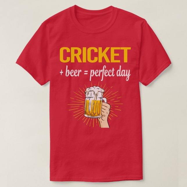 Camiseta Críquete do Dia Perfeito da Cerveja (Frente do Design)